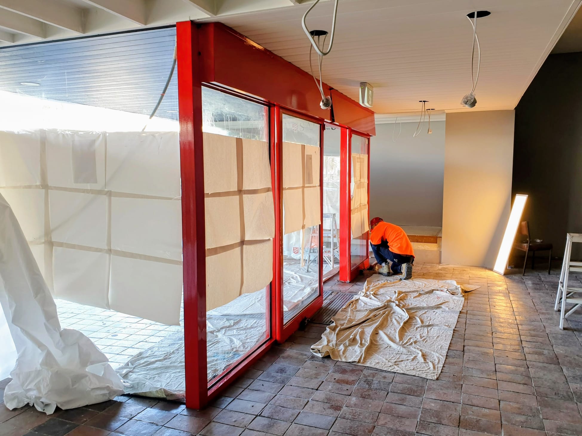 Commercial painting preparation around interior glazing in Mordialloc
