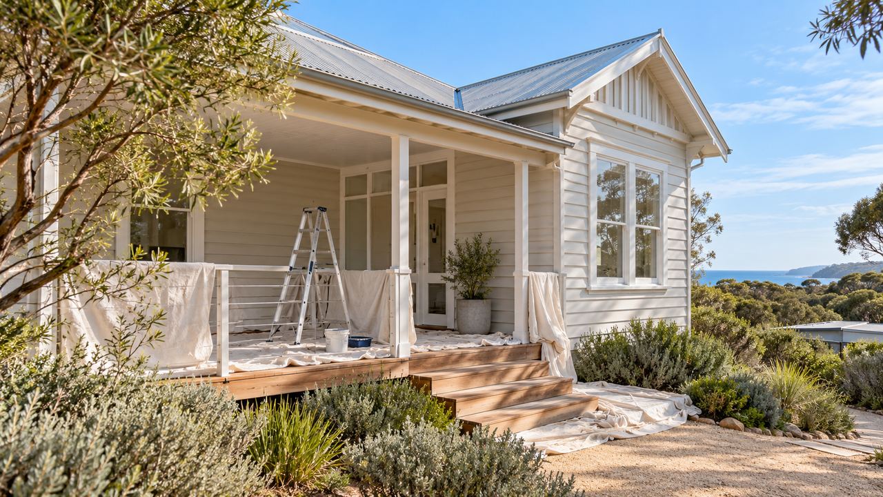 AI-generated illustrative image of exterior house painting in Bittern