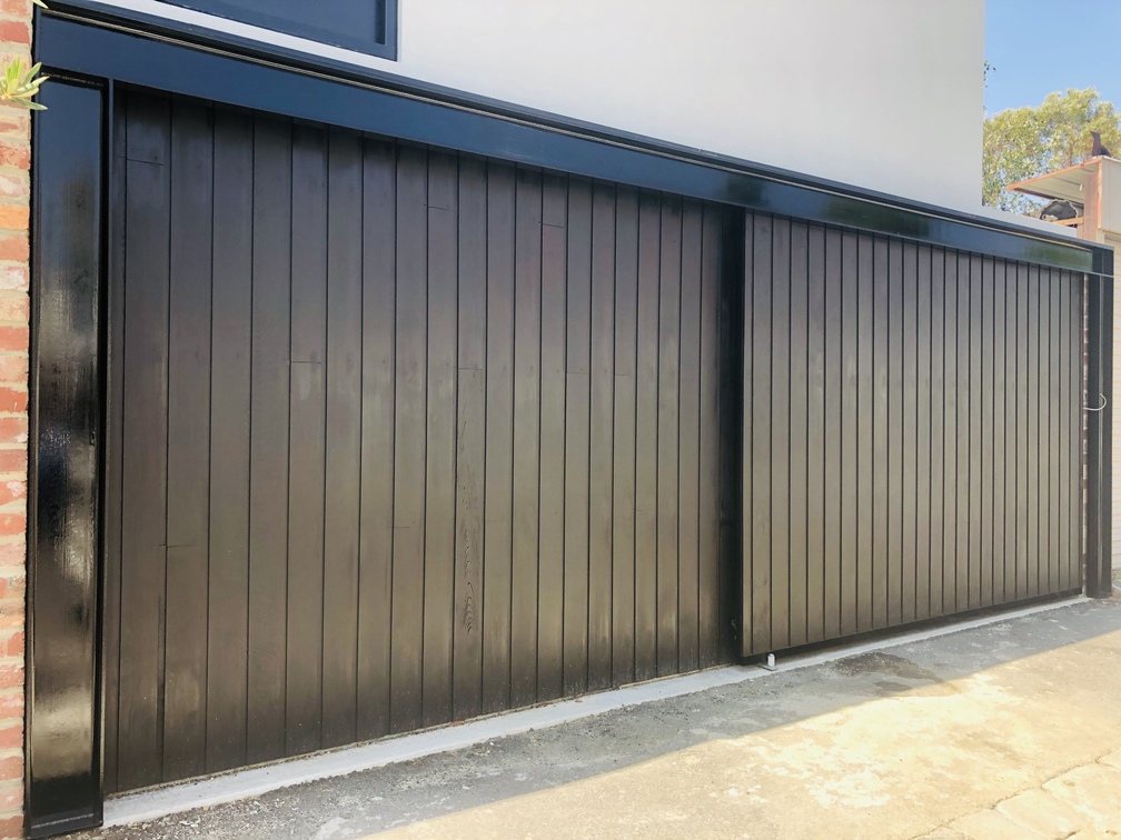 Painted exterior timber doors and trim