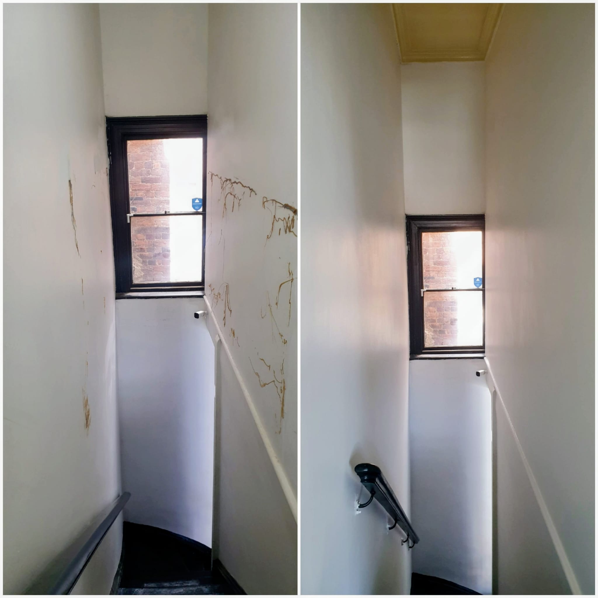 Interior stairwell preparation before painting