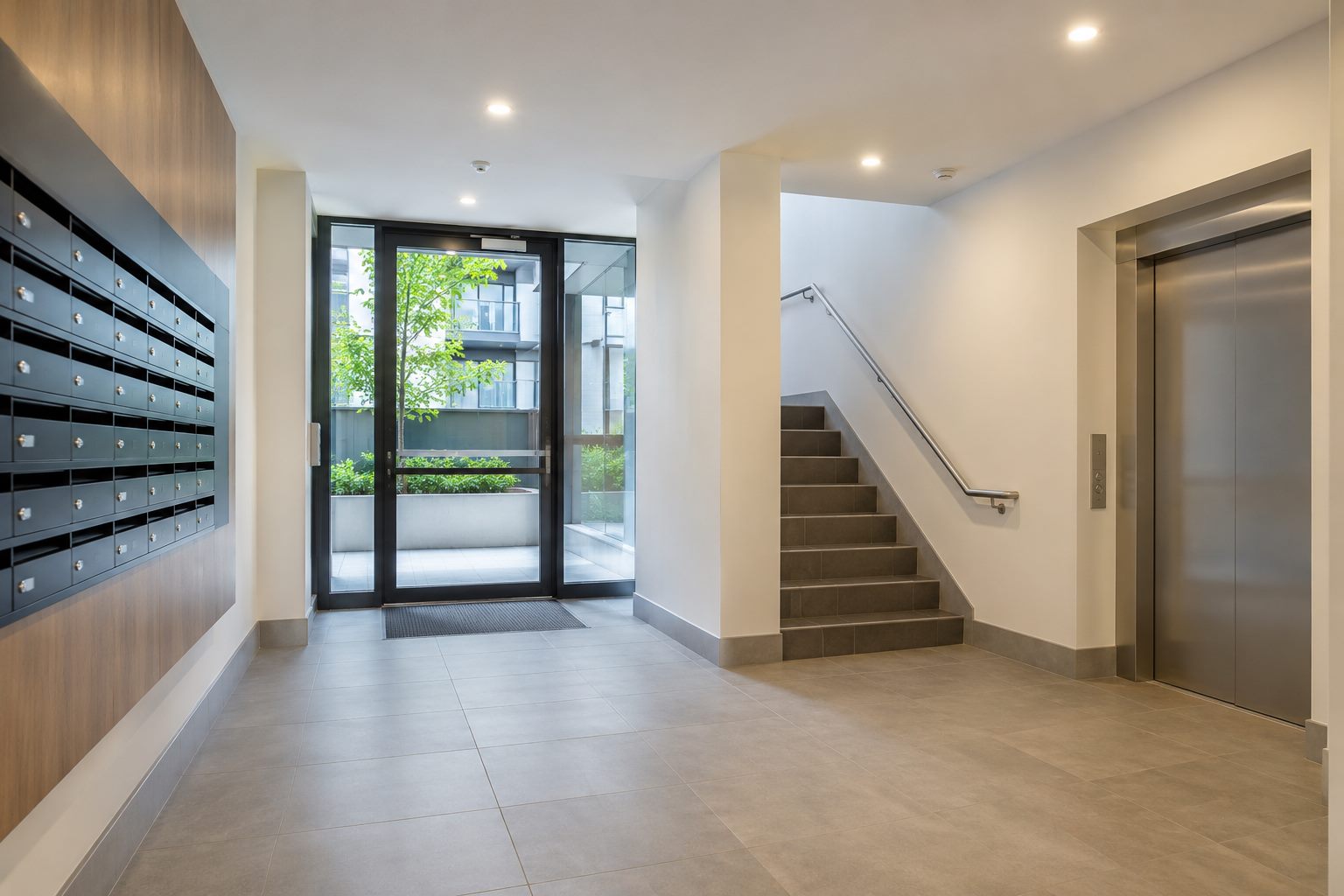 Freshly painted apartment foyer and shared common area in Melbourne