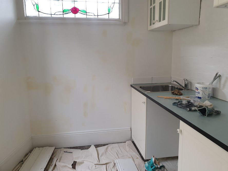 Kitchen wall preparation before painting