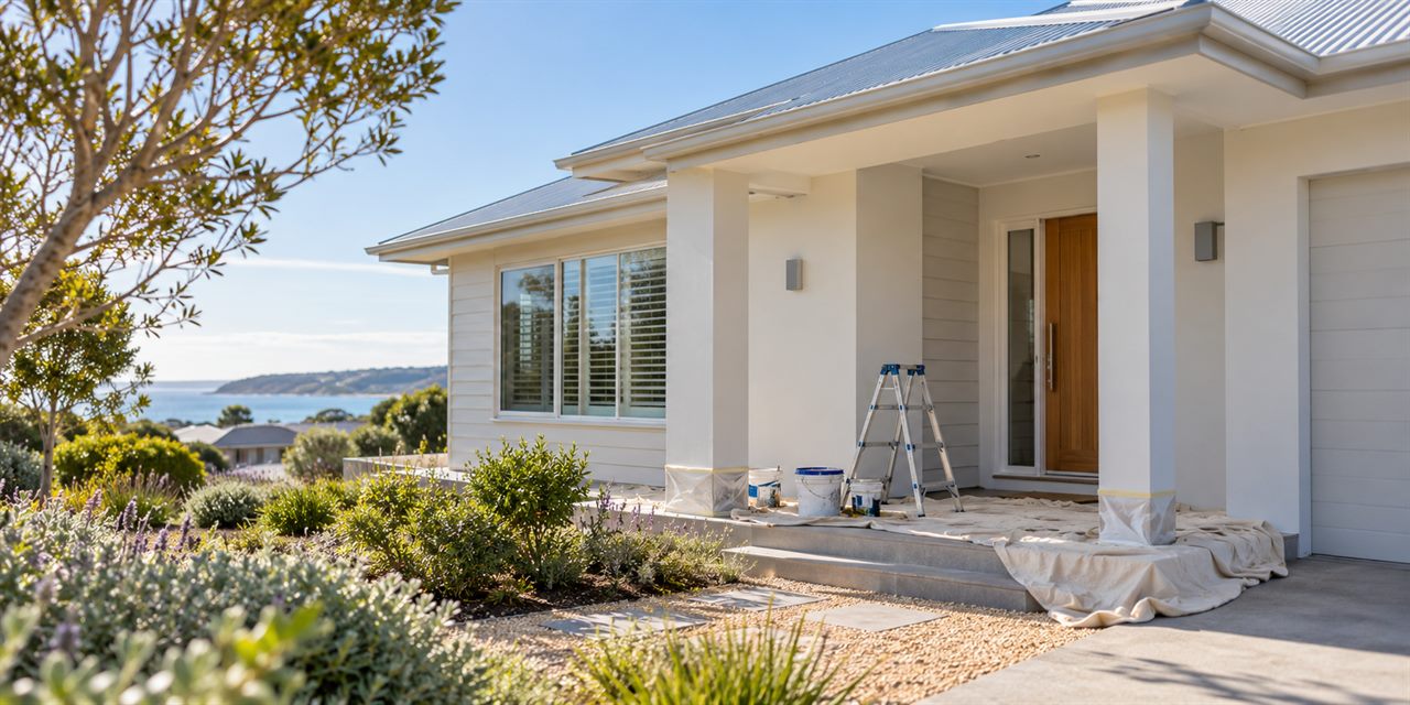 AI-generated illustrative image of exterior house painting in Mornington
