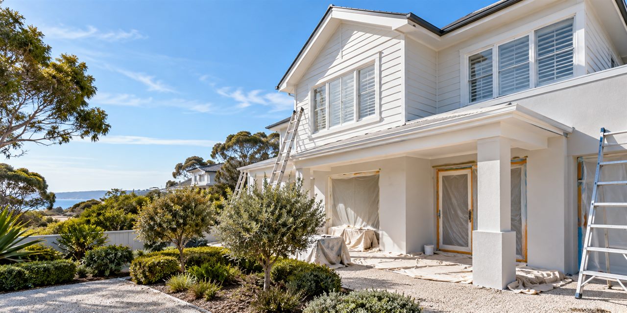 AI-generated illustrative image of exterior house painting in Mount Martha